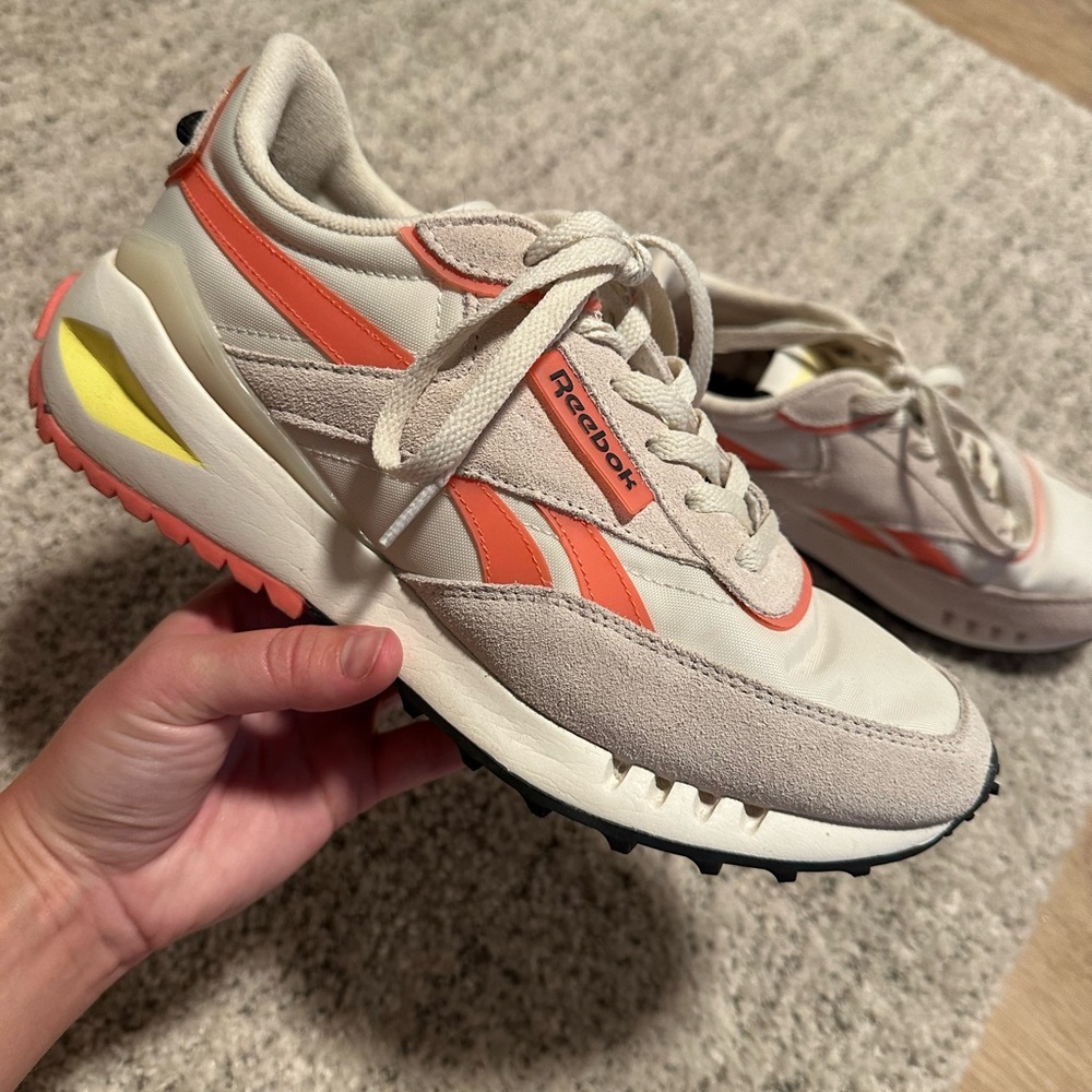 Reebok Women's Beige and Orange Sneakers